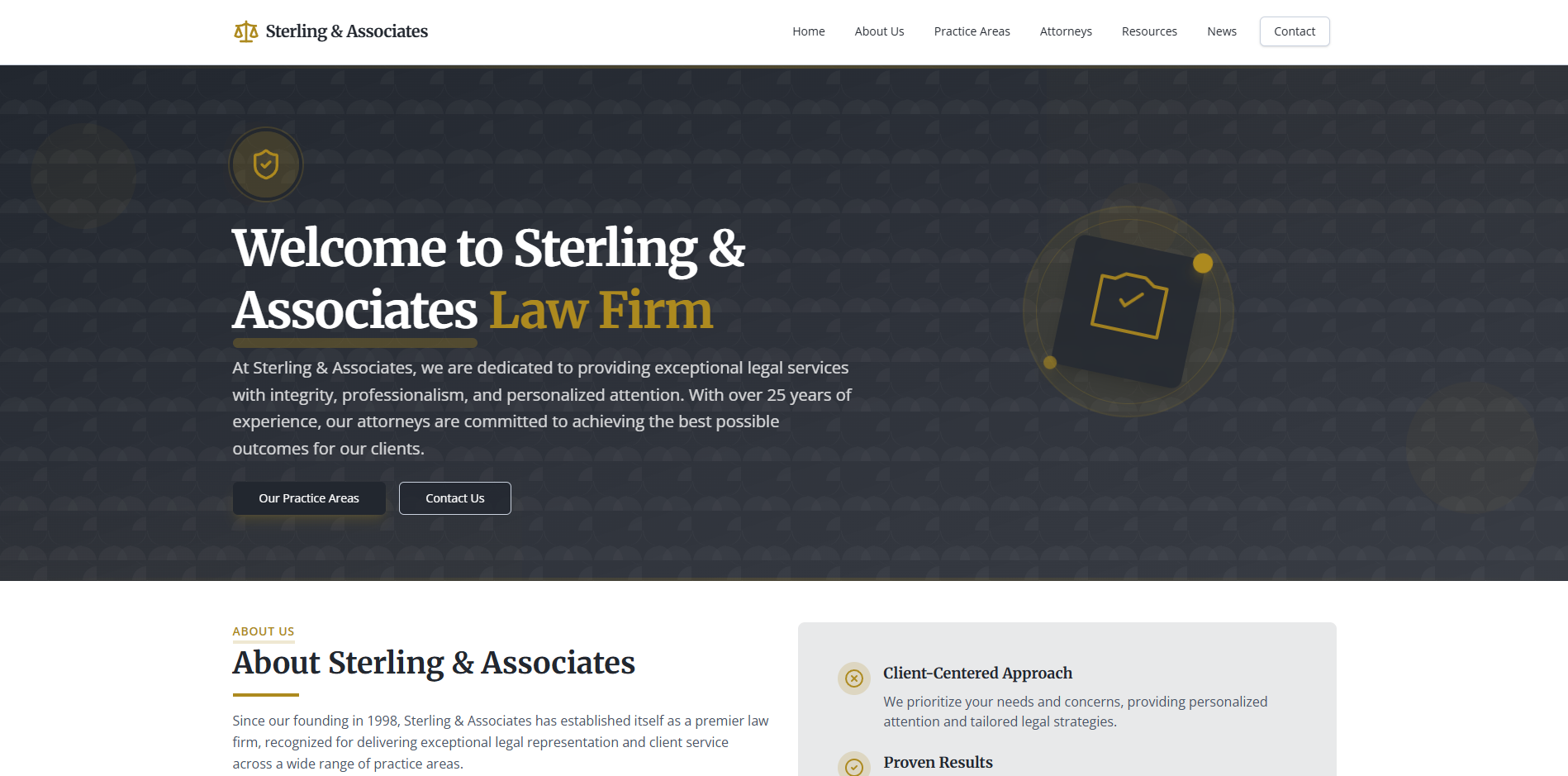 Sterling & Associates Law Firm website screenshot